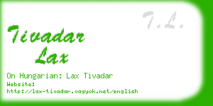 tivadar lax business card